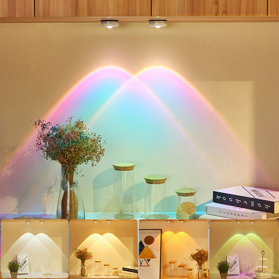 Led Lights Wireless Closet Kitchen Lights Under Furniture Battery Powered Sunset Nightlight Wall Lamp Bedroom Decoration Cabinet AtoZChoices